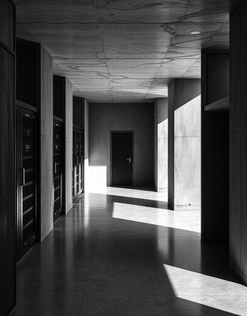 Architectural reference: brutalist server room